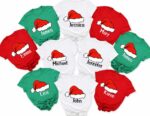 Santa Claus Hat Shirt, Family Christmas Name Shirts, 2025 Noel Thist, Famil Noel Shirt, Custom Family Christmas Shirt, Matching Family Tees