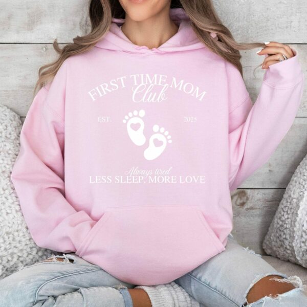 New Mom Hoodie, First Time Mom Club Hooded Sweatshirt, Gift For New Mom, Postpartum Gift, Funny Gift For First Time Mom. Plus Size Hoodie