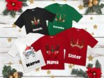 Unicorn Family Christmas Shirt, Custom Family Name Pajamas, Personalized Christmas Family Shirt, Matching Family Shirt, Funny Christmas Tee