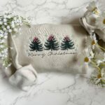 Embroidered  Merry Christmas Sweatshirt, Embroidered Christmas Coquette Crewneck Sweatshirt, Embroidered Xmas Tree Sweater, Custom Xmas Gift