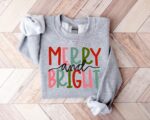 Merry And Bright Sweatshirt, Christmas Sweatshirt, Family Christmas Sweatshirt, Christmas Sweatshirts For Women, Merry Christmas Sweatshirt